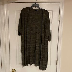 Eileen Fisher Black and Cream Open Cardigan Sweater